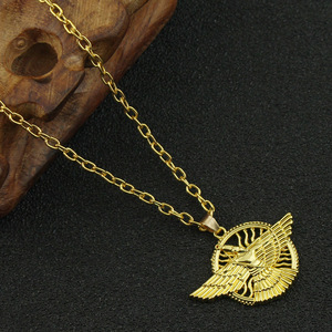 Ashur colgante collar Lama alado Toro Lamassu collares para hombre mujer asirio deidad protectora joyería - Product Image 4