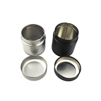 Boîte en métal ronde de 30g pour poudre de matcha, vente en gros d'usine, étiquette privée, qualité alimentaire, hermétique, argent/noir
