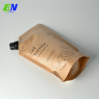 Pochette refermable avec bec verseur 1L en PE de qualité alimentaire, écologique, thermoscellable, avec bouchon à vis pour shampoing, savon liquide et produits de lavage des mains