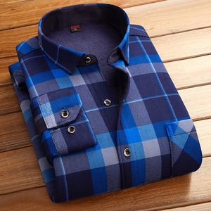 Camicia Termica Invernale da <span class=keywords><strong>Uomo</strong></span> Nuova Collezione, Cardigan in Pile Spesso a Doppio Lato con Fodera in Pile, Fantasia Scozzese, per Papà e Uomini di Mezza Età - Product Image 5