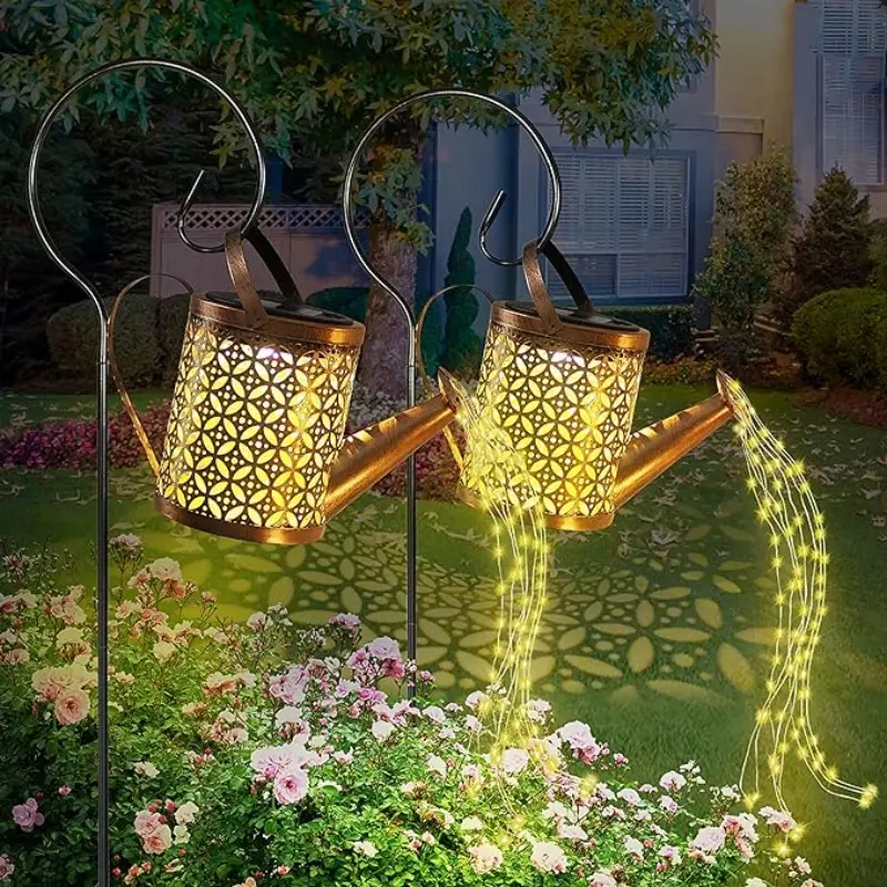 Gieter Licht Creatieve Vorm Waterdicht Vereist Ontwerp Realistische Ketelstijl Led-Lamp Tuinbenodigdheden Op Zonne-Energie