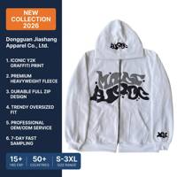 Felpa con Cappuccio Invernale Unisex Pesante con Zip, Ricamata, Oversize, Stile Streetwear, OEM ODM