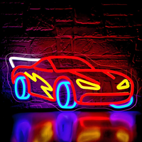 Enseigne néon LED voiture de course, décoration murale pour chambre de garçons, étanche, à intensité variable, en plastique acrylique, personnalisable, pour chambre à coucher et salle de jeux