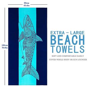 Microfibra personalizada de gran tamaño azul sin arena viaje piscina Yoga gimnasio toallas tortuga rayas Toalla de playa para adultos y niños - Product Image 3