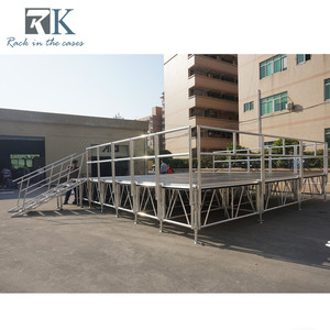Assembly <b>Stage</b> Wooden <b>Platform</b> & Aluminum Brace Adjustable Height <b>Stage</b> - Product Image 5
