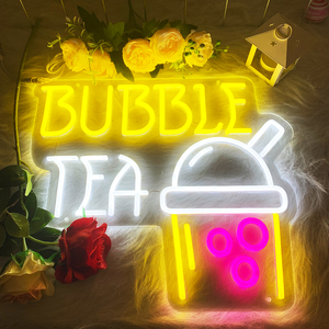 Bubble Tea Neon Sign <b>Lights</b> Custom Multi-Color <b>Remote</b> <b>Control</b> <b>Wall</b> Mountable Baby Gift Home Party Car Companies Event Decor - Product Image 2