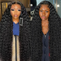 Wig rambut manusia tanpa lem alami India mentah Wig renda depan rambut lurus kutikula Brasil 360 Wig renda Frontal penuh HD