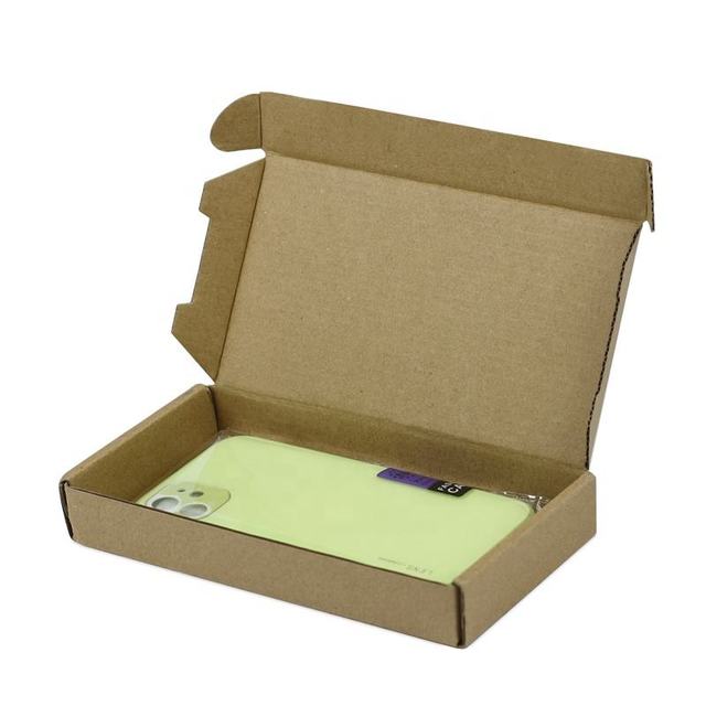 Natural Kraft Pape Corrugated Mailer Box Foldable Shippingbox for Mobile Phone Accessories Other Consumer Electronics Packaging