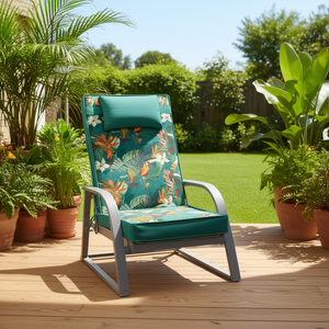 Cuscini per Sedie da Giardino 120x55x8cm, Comodi Cuscini da Esterno Leggermente Idrorepellenti con Cinghie di Fissaggio e Imbottitura in Schiuma - Product Image 2