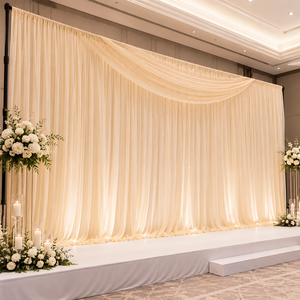 Custom Size Chiffon <b>Backdrop</b> Curtain for Banquet Hall Wedding Stage and Event Rental Project Supplier - Product Image 1