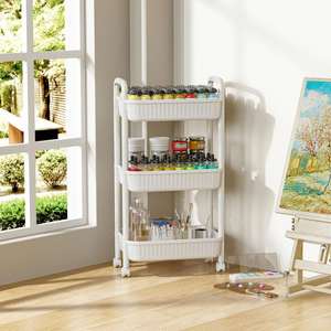 Plastic <b>Kitchen</b> Storage <b>Rack</b> Floor Type Four Layers Non-Folding PP Material for Food/Toy/Book - Product Image 4