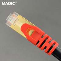 Kabel Ethernet Kucing 7 Kaki 100 MHz, Kabel LAN RJ45 10 Gigabit 600MHz Tugas Berat Magelei 26AWG
