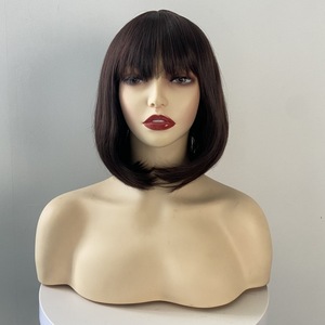 Venta al por mayor de pelucas sintéticas de <span class=keywords><strong>fibra</strong></span> Futura con hebilla interna, personalizadas, de cabello liso simulado, proveedor líder, envío directo. - Product Image 5