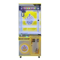 Machine à griffes à monnayeur pour peluches, avec LED RGB, à force réglable et rédemption automatique, pour centre commercial, modèle Happy Moment