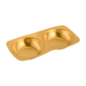 Plat à sauce en acier inoxydable à 3 compartiments, forme irrégulière, pour barbecue, hot pot, fête - Product Image 2