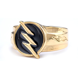 Bague en acier inoxydable pour homme, logo <span class=keywords><strong>Flash</strong></span> Man, anneau <span class=keywords><strong>Marvel</strong></span>, anneau de foudre, vente en gros - Product Image 1
