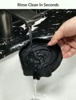 Porte-savon en silicone en forme de rose, drainable, antidérapant, avec bec de drainage pour salle de bain et cuisine