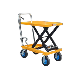 Carrello Elevatore Manuale Idraulico con Ruote e Nastro Trasportatore, Tavolo Elevatore a Forbice Manuale - Product Image 1