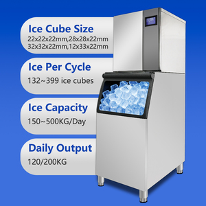 Commercial Ice Maker Machine 500kg/24 Hours 250kg 300kg 1ton Production With 200kg <b>Storage</b> for Business <b>Cube</b> Making Large Daily - Product Image 2