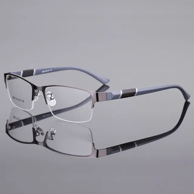 8850 Half Rim Alloy Front Rim Flexible Plastic TR-90 Temple Legs Optical Eyeglasses Frame for Men and Women Eyewear