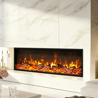 LUXUAN 220V Chauffage électrique encastrable moderne à LED multicolore avec effet flamme, télécommande, thermostat réglable, efficacité énergétique