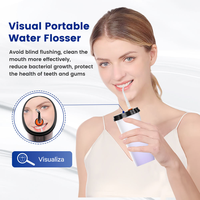 Hydropulseur dentaire portable 200 ml, 4 modes, avec couvercle supérieur facile à retirer, pour usage domestique et en voyage, autonomie de 30 jours