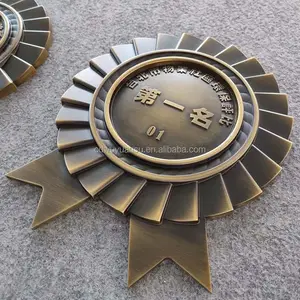 HONG SEN özel kazınmış antika pirinç plaketler ödülü plak açık dekoratif Metal Logo hatıra pirinç plak