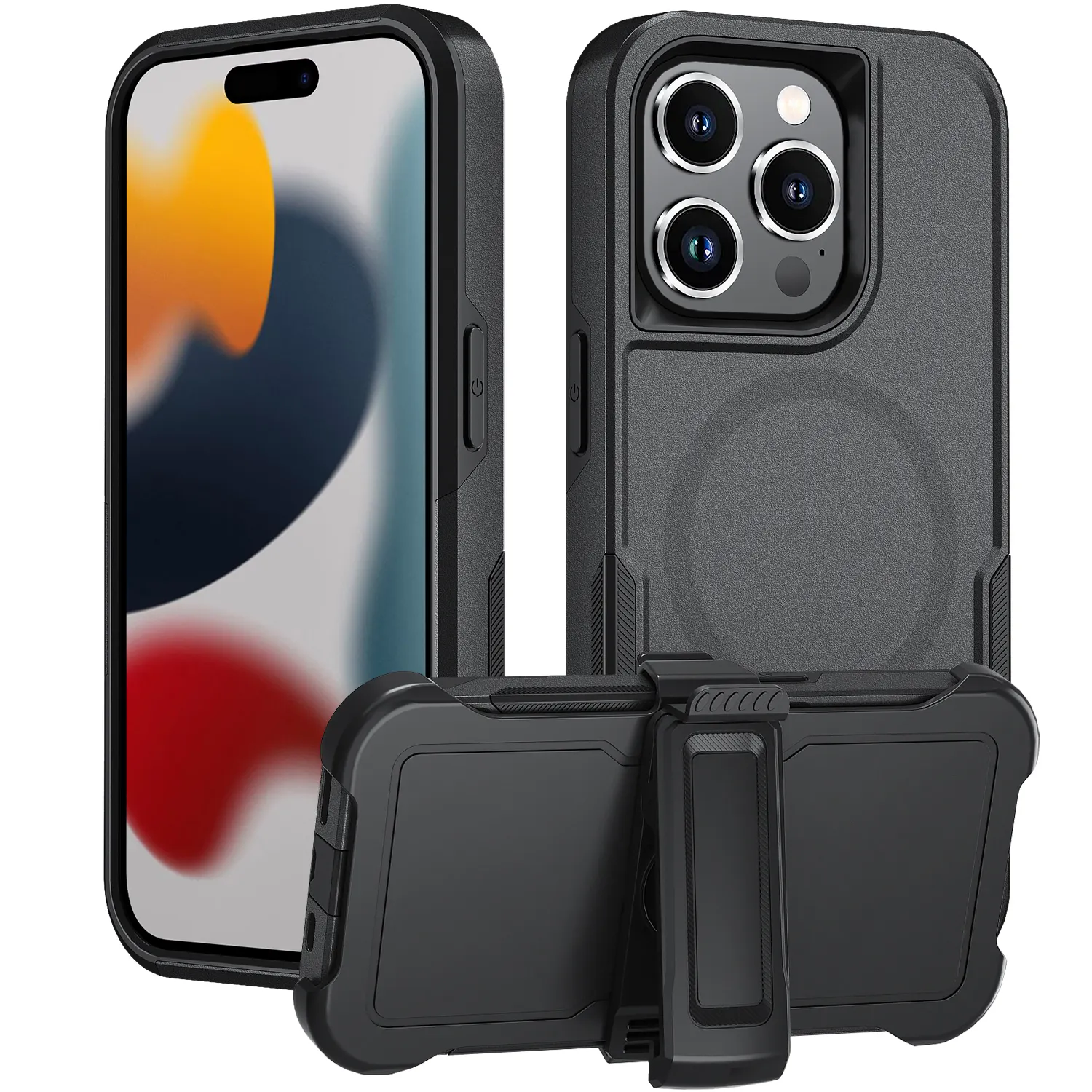 Nuovo supporto di tendenza custodie per telefoni con ricarica magnetica per iPhone 15 con custodia per telefono Defender con magnete al neodimio per iPhone 15