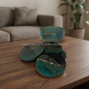 Elegant Epoxy Resin Crafts Glitter <b>Coasters</b> Handmade Modern Drinkware Stylish Sparkling Tabletop Decor <b>Silver</b> Mats Accessories - Product Image 1
