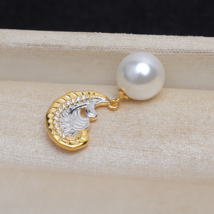 Pendentif en argent S925, accessoires de bricolage, style vague, avec support vide pour perles de 9 à 14 mm, 4364 perles en vrac, pendentif à tête de vague suspendu - Product Image 3