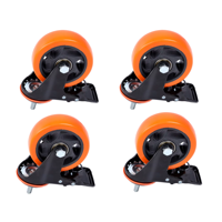 SucceBuy Roulettes de meubles en PVC de 2 à 6 pouces, lot de 4 roulettes pivotantes avec verrouillage de sécurité A/B, sans traces, pour chariot et établi