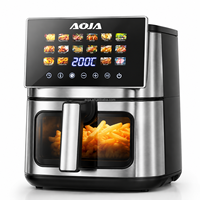 Friteuse à air numérique grande capacité 8L 2000W, quatre technologies de chauffage, 16 menus prédéfinis, fenêtre visible, en acier inoxydable