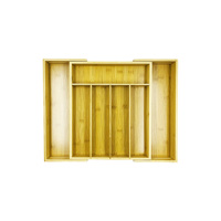 Boîte de rangement en bambou naturel et écologique pour la cuisine, le salon, la salle de bain, la vaisselle - Plateau à couverts de restaurant, design multifonctionnel