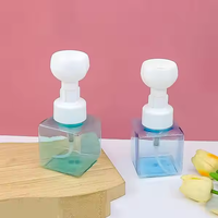 Kemasan kosmetik Sanatizer tangan 300ml bunga hewan peliharaan berbentuk gelembung sabun tangan anak-anak Dispenser pencuci tangan botol pompa busa plastik