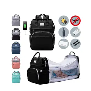 Waterproof Diaper Backpack Large Capacity Diaper Bag with USB 2022 Factory Wholesale Travel Diaper Backpack For Baby