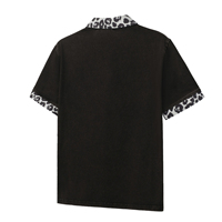Polo imprimé léopard style punk urbain – Vêtements de haute qualité en gros pour chemises décontractées personnalisées pour hommes