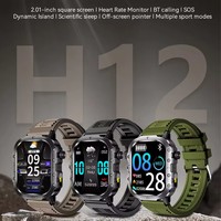 Reloj inteligente H12 de moda al por mayor, con llamadas por Bluetooth, compatible con Android e iOS, monitorización de oxígeno en sangre y frecuencia cardíaca, reloj inteligente deportivo para unisex.