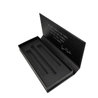 Boîte cadeau de rouge à lèvres magnétique noir mat, boîte d'emballage de Gloss à lèvres personnalisée en carton