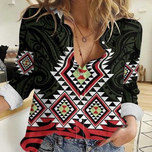 ใหม่ <span class=keywords><strong>Kia</strong></span> <span class=keywords><strong>Ora</strong></span> aotearoa เสื้อเชิ้ตลำลองสำหรับผู้หญิงลายดอกไม้วินเทจลวดลายกระดุมด้านหน้าระบายอากาศ - Product Image 1