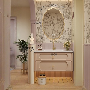 Nuevo Mueble de Baño de Roble con Lavabo Cerámico de Una Pieza Estilo Francés y Espejo Inteligente - Product Image 5