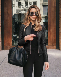 2026 nueva llegada moda mujer motocicleta nueva Otoño e Invierno moda mujer <span class=keywords><strong>PU</strong></span> traje chaqueta - Product Image 3