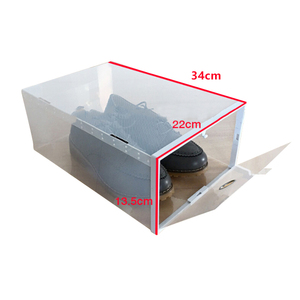 2017 Simple Practical Plastic Clear Men Storage Shoe Display Box Stackable storage trainers organiser box