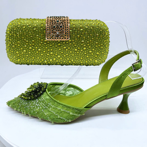 Bolso de Mano y Zapatos de Tacón Alto con Diamantes de Imitación para Mujer, Zapatos de Vestir Elegantes con Punta en Pico, Tacones de Aguja, Zapatos Elegantes para <span class=keywords><strong>Fiesta</strong></span> y Boda - Product Image 6