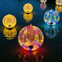Boule gonflable transparente à LED solaire de 35 cm avec télécommande en PVC