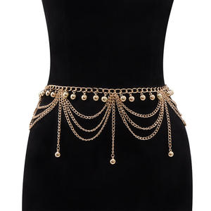 Chaîne de taille bohème multicouche à pampilles pour femme, en alliage de zinc, accessoire de mode pour adulte pour les soirées - Product Image 1