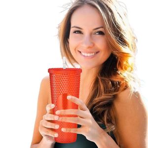 Gobelet à double paroi en plastique clouté 710 ml avec paille et couvercle – Prix usine 2026 - Product Image 5