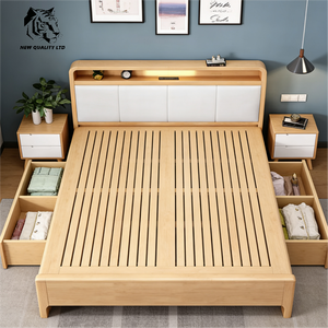 Suministro de fábrica, la cama king size de 1.8m más barata, personalizable, con gran stock, ecológica, de diseño moderno, muebles de dormitorio, estructura de cama king size de madera. - Product Image 5