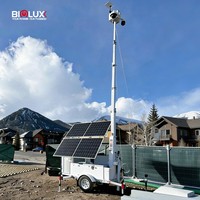 Caméra de sécurité solaire à déploiement sans outil BIGLUX - 350 °   Tour de vidéosurveillance solaire rotative pour événements temporaires