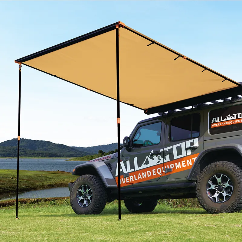 Disesuaikan 4X4 Retractable Outdoor Mobil Tenda 1.4*2.0M Tenda Mobil untuk 1-2 Orang Mudah Merakit Mobil Sisi Tenda