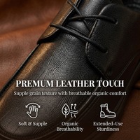 Chaussures en cuir décontractées légères pour hommes, à lacets, semelle plateforme, en cuir grain litchi noir, logo personnalisé OEM, directement de l'usine